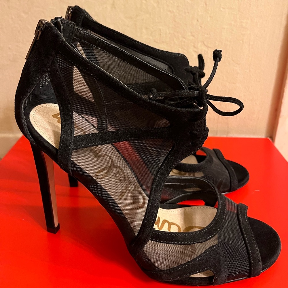 Sam Edelman Mesh Suede Stilettos, Size 7.5M